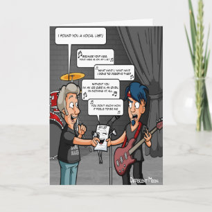 Vocalist Music Humor Funny Pun Birthday Card Kaart