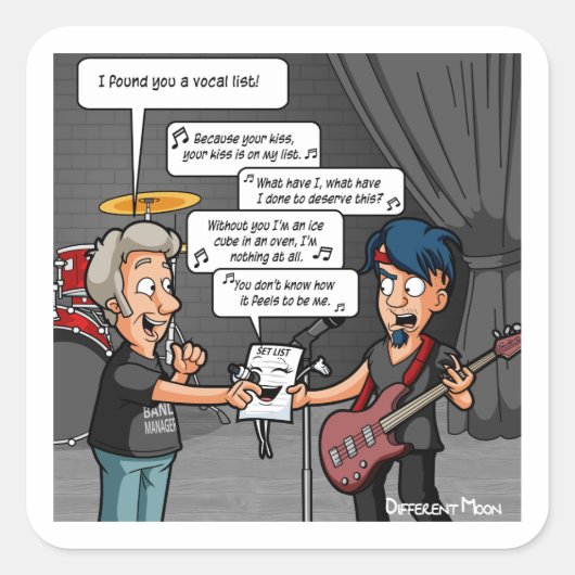 Vocalist Music Humor Funny Pun Square Stickers (Voorkant)