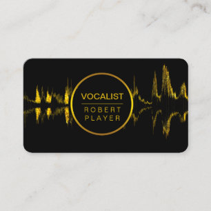 Vocalist Singer DJ Music Teacher Microphone Gold Visitekaartje