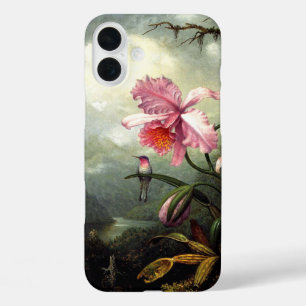 Vochtvogel en orchidee, botanisch kunstwerk iPhone 16 plus hoesje