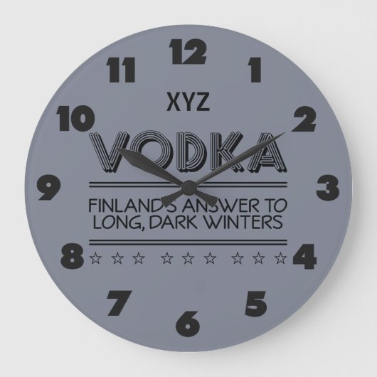 VODKA aangepaste kleurenwandklok Grote Klok (Voorkant)