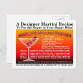 Vodka Caliente Martini Recipe Briefkaart (Voorkant / Achterkant)