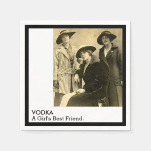 Vodka Girls Best Friend  Women Funny Quote Servet