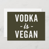 Vodka is Vegan Funny Quote Briefkaart (Voorkant / Achterkant)