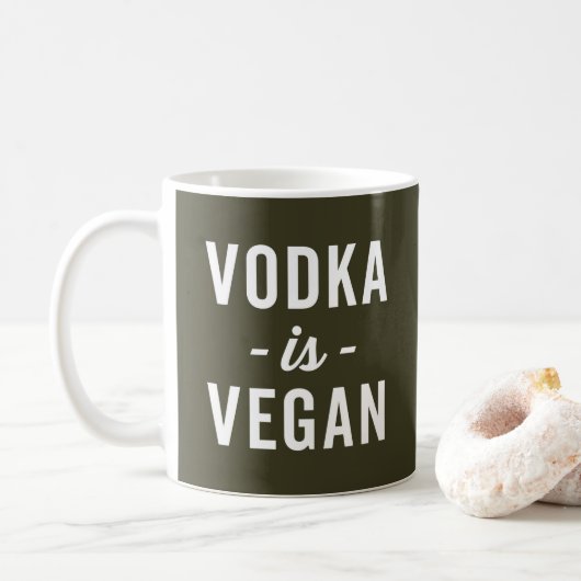 Vodka is Vegan Funny Quote Koffiemok (Met donut)