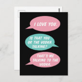 Vodka parlant carte postale pandémique (Devant / Derrière)