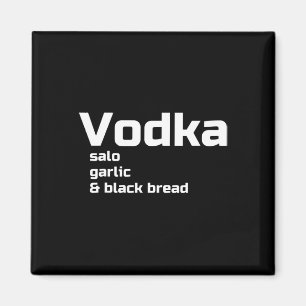 Vodka Salo Knoflook En Zwarte Brood Grappige Oekra Magneet