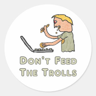 Voed de rollen niet aan ronde sticker