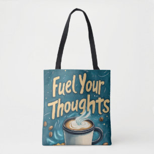 Voed je gedachten met koffie en creativiteit draagtas