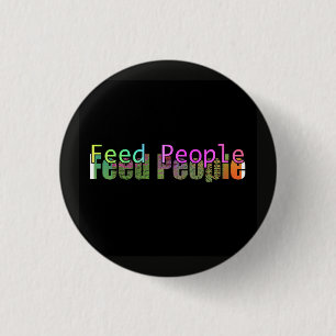 Voed Mensen Ronde Button 3,2 Cm