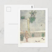 Voeden van de Vogels in Januari Illustratie Briefkaart (Voorkant / Achterkant)