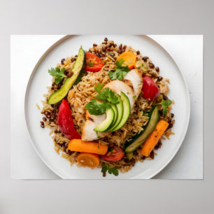 Voedend Evenwichtig Bord met Lean Proteins Poster