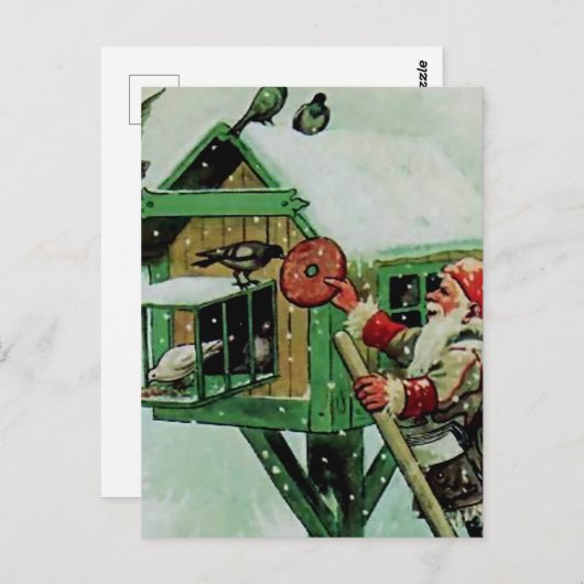 “Voedende wintervogels” van Jenny Nystrom Briefkaart (Voorkant / Achterkant)