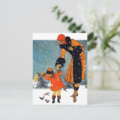 Voedervogels in de sneeuw briefkaart (Staand voorkant)