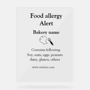 Voeding allergie Alarm voeg tekst toe voedselitems Acryl Bord