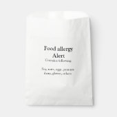 Voeding allergie Alarm voeg tekst toe voedselitems Bedankzakje (Voorkant)