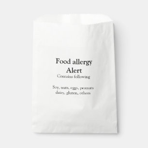 Voeding allergie Alarm voeg tekst toe voedselitems Bedankzakje