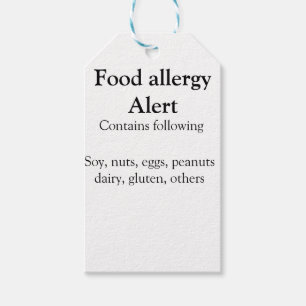 Voeding allergie Alarm voeg tekst toe voedselitems Cadeaulabel