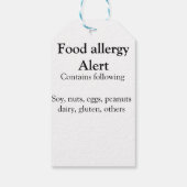 Voeding allergie Alarm voeg tekst toe voedselitems Cadeaulabel (Achterkant)