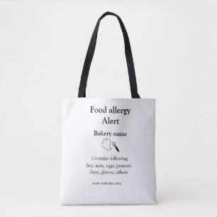 Voeding allergie Alarm voeg tekst toe voedselitems Draagtas
