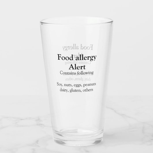 Voeding allergie Alarm voeg tekst toe voedselitems Glas (Achterkant)