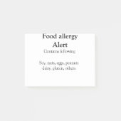Voeding allergie Alarm voeg tekst toe voedselitems Post-it® Notes (Voorkant)