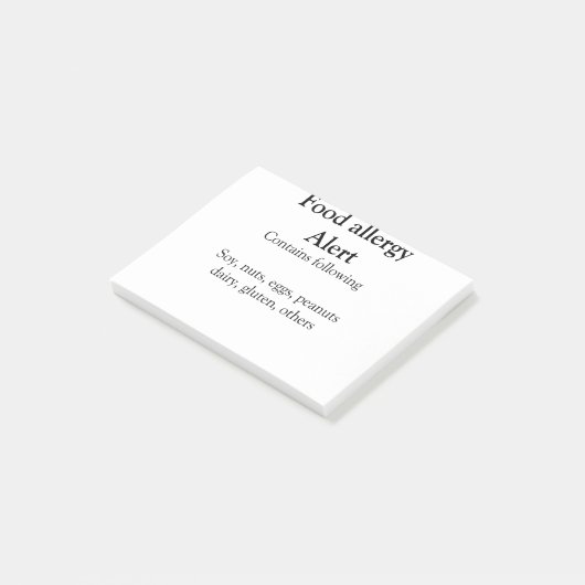 Voeding allergie Alarm voeg tekst toe voedselitems Post-it® Notes (Schuin)