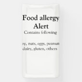 Voeding allergie Alarm voeg tekst toe voedselitems Spandoek (Verticaal)