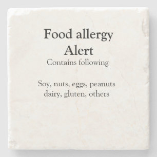 Voeding allergie Alarm voeg tekst toe voedselitems Stenen Onderzetter