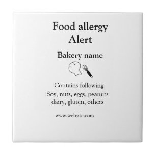 Voeding allergie Alarm voeg tekst toe voedselitems Tegeltje