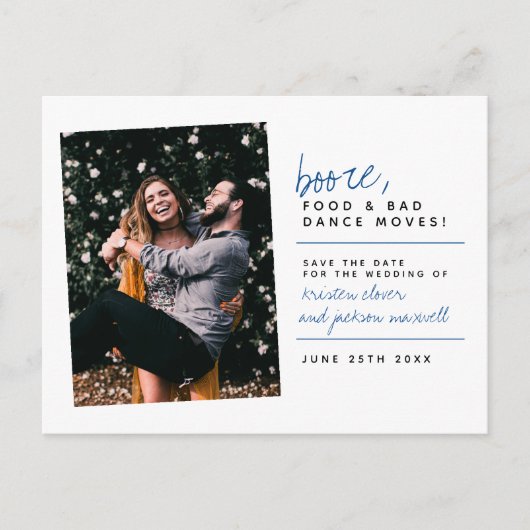 Voeding en slechte dans | Blauw handschrift Briefkaart (Voorkant)