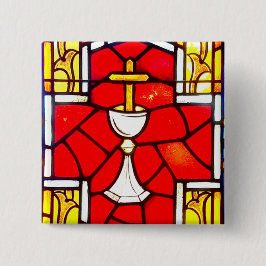 Voeding in het bloed vierkante button 5,1 cm