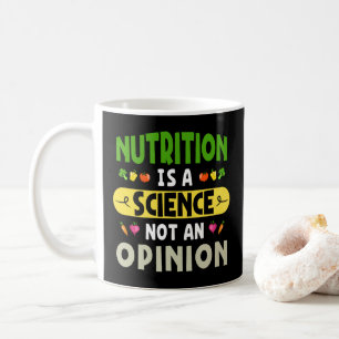 Voeding is een wetenschap, geen mening voedingsdes koffiemok