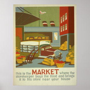 Voeding markeert WPA-vintage-poster Poster