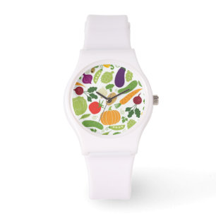 Voeding op witte achtergrond horloge