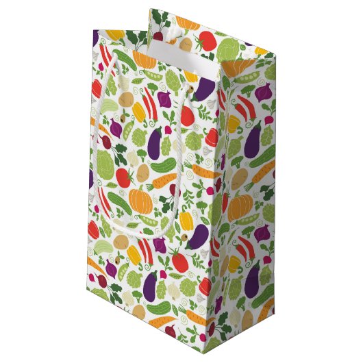 Voeding op witte achtergrond klein cadeauzakje (Achterkant Gekanteld)