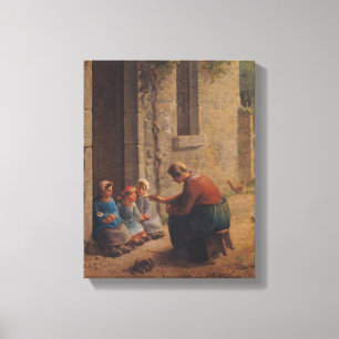 Voeding the Young, 1850 Canvas Afdruk
