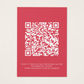 Voedingsallergie Calorie-informatie QR-code-Kaart Visitekaartje (Achterkant)