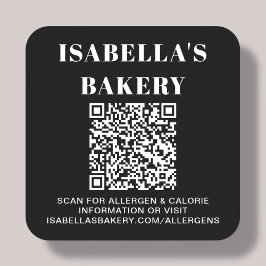Voedingsallergie Calorie-informatie QR-code Vierkante Sticker