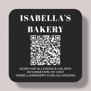 Voedingsallergie Calorie-informatie QR-code Vierkante Sticker
