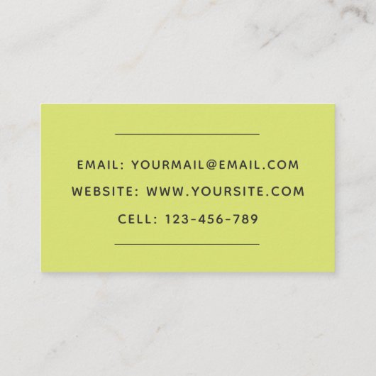 Voedingsdeskundige Neon Food Pattern Simple Minima Visitekaartje (Achterkant)