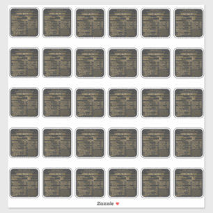 Voedingsetiketten voor houtskool en goudhoning sticker