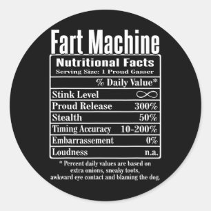 Voedingsfeiten Scheetmachine Papa Grappen Grappige Ronde Sticker