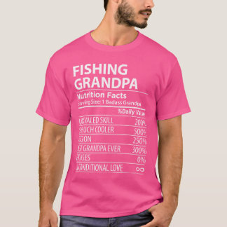 Voedingsfeiten voor visgrootvader Funny Fishing Op T-shirt