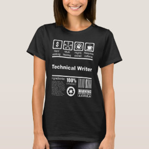 Voedingsgegevens van de schrijver t-shirt