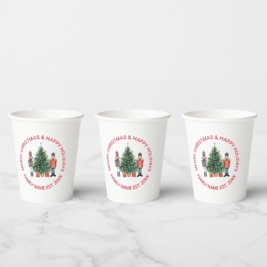 Voedingskrakers en aangepaste tekst voor kerstbome papieren bekers (Multi)