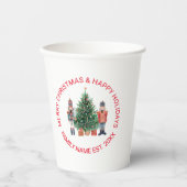 Voedingskrakers en aangepaste tekst voor kerstbome papieren bekers (Voorkant)