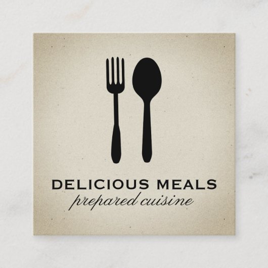 Voedingsmiddelen Vierkante Visitekaartje (Voorkant)