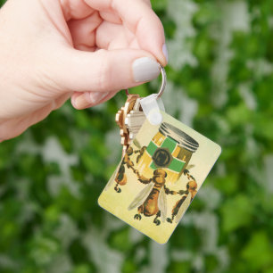  voedsel, biologische honingbijen dansende jar sleutelhanger