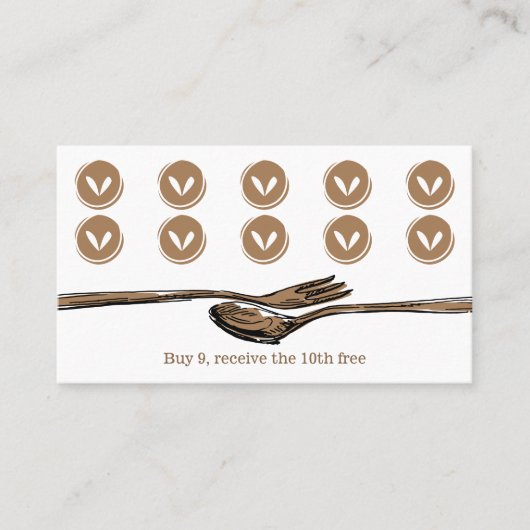 Voedsel eet spon Loyalty Punch Koking Chef Visitekaartje (Voorkant)